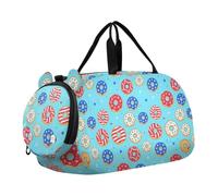 Kids Duffle Bag for Boys Girls Usa Flag Donut Star Blue