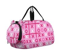 Kids Duffle Bag for Boys Girls Xoxo Pattern in Rose Red