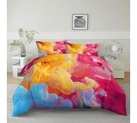 Kids Duvet Cover Set Abstract Swirling Smoke 120 x 150 cm Brushed Microfiber 2-Piece Bedding Set, Colorful Soft Comfy Cot-bed Quilt Cover for Teens Boys Girls Bedroom