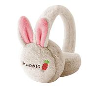 Kids Ear Muffs Cute Fluffy Plush Cold Proof Ear Muffs Foldable Winter Warm Earmuffs Girls Boys Adjustable Ear Warmers Cycling Skiing Full Cover Thermal Ear Protectors Faux Fur Cold Weather Headwear