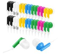 Kids Earbuds Bulk 30 Pack for School Classroom, Wholesale Wired Multi Color in-Ear Headphones Class Set with 3.5mm Jack for Students Children Toddler Teens - Individually Bagged (HY01,30 Mixed)