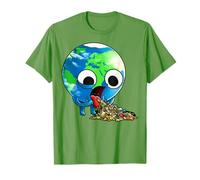 Kids Earth Day Green Earth Vomiting Stop Pollution Boys Girl T-Shirt