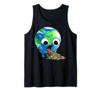 Kids Earth Day Green Earth Vomiting Stop Pollution Boys Girl Tank Top