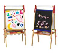 Kids Easel Including Paper Roll 3 in 1 Double Sided Painting Chalk White Board