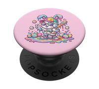 Kids Easter Bunny Baseball Bat Rainbow Paint Ice Cream Drip PopSockets Adhesive PopGrip