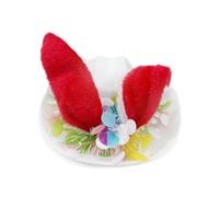 Kids Easter Cowboy Hat with Bunny Ears and Tinsel Trim Festive Party Fancy Dress Accessory for Boys Girls