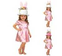 Kids Easter Hat Colorful Bunny Ears Headband Festive Easter Bonnet Soft Plush Bunny Ears Top Hat with Sequin Design Cosplay Costume Accessories for EasterEgg Hunts and Costume Celebrations
