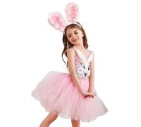 Kids Easter Rabbit Costume - Girls Rabbit Tutu Dress | Kids Rabbit Costume with Animal Ears Headband Tutu Legs Halloween