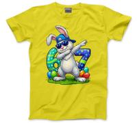 Kids Easter Tshirt - Childrens Easter 67 Bunny Kid T-Shirt 6-7 Easter Egg Hunt Sunday Monday Outfit Unisex Top Six Seven Tee - 5-6 Years Yellow