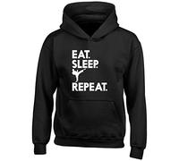 Kids - Eat Sleep Karate Repeat Childrens Hoodie Black