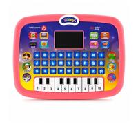 Kids Educational Computer Toy, Interactive Learning Laptop with LED Screen, Letters, Words, Numbers & Music, Pre-School Learning Toy with Piano Keys for Boys Girls Age 3+ English Version（Pink）