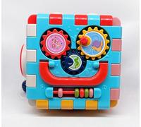 Kids Educational Multi-Activity Learning Cube Toy with Piano Drum Clock Shape Sorter Phone Beads Light Music early Learning Activity Centre Toddlers Birthday 18 Months 2 3 4 5 years