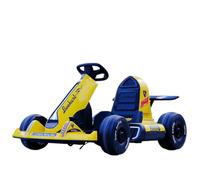 Kids Electric Go-Kart Racing Car, Formula 1 Style, Ride-On Toy with Padded Seat, 12V7 Battery, 550 Dual Drive Power with Remote Control, Yellow