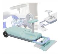 Kids Electric Go Kart with Floor Cleaning Function, Speed Adjustable Ride-On Car with Mood Lights & Storage Bin, Indoor Outdoor Toy for Children