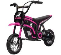 HOMCOM 24V Kids Electric Motorbike With Twist Grip Throttle, Music, Horn - Pink, none
