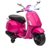 AIYAPLAY Vespa Licensed 12V Kids Electric Bike W/ 2 Training Wheels - White - Pink | TJ Hughes