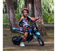 Kids Electric Motorbike with Twist Grip Throttle, 12" Pneumatic Tyres HOMCOM Blue One Size