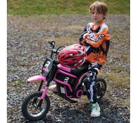 HOMCOM 24V Kids Electric Motorbike with Twist Grip Throttle, Music, Horn - Pink