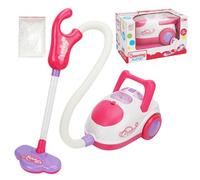 Kids Electric Pretend Vacuum Cleaner - Realistic Sound Lights, 9.6x5.7x5.9inch Role Play House Cleaning Toy with Spray Bottle and Cloths | Imaginative Cleaning Fun for Children Girls Boys