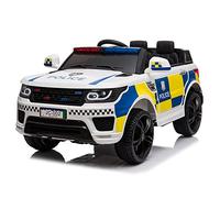Kids Electric Ride on Car with Parental Remote Control, Dual Drive Electric Cars for Kids, 12V Two Seater Electric Police Car with LED Lights, Horn, 3 Speed Modes, Easy Start/Stop Button