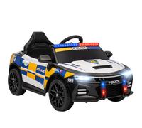 AIYAPLAY Kids Electric Car, 12V Battery Powered Police Ride on Car with Remote Control, Music, Horn, Siren, Flashing Lights, Children Electric Vehicle for 3-5 Years