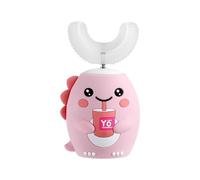 Kids Electric Toothbrush Dinosaur Theme Care Battery Operated Teeth Cleaner Automatic 360 Cleaning Brush Soft Food Grade Silicone Head Waterproof Hygiene Tool for Children