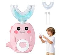 Kids Electric Toothbrush U Shaped, 360º Ultrasonic Toothbrush with Smart Timer & 3 Cleaning Modes, IPX7 Waterproof, Toddler Electric Toothbrush with 4 Brushs Head (Cartoon Dinosaur Ages 2-12)