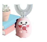 Kids Electric Toothbrush, U Shaped 360° Ultrasonic Toothbrush with Timer 3 Cleaning Modes, Waterproof Automatic Tooth Brush for Ages 2-12, Portable Travel Tooth Brush with Silicone Heads