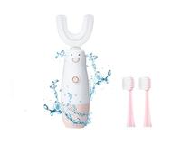 Meqtpomy Kids Electric Toothbrush,6 Cleaning Models Toddler Toothbrush Waterproof Battery Powered 360 Automatic Sonic u Shaped Toothbrushes for 2-7 Years Old for Boys Girls(Pink)