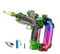 Kids Electric Water Gun with LED Lights, Powerful Squirt Gun, Blaster up to 32 FT Long Range 900cc High Capacity with Realistic LED Explosive Flash, Summer Outdoor Pool Party Toys (Green)