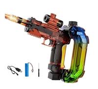 Kids Electric Water Gun with LED Lights, Powerful Squirt Gun, Blaster up to 32 FT Long Range 900cc High Capacity with Realistic LED Explosive Flash, Summer Outdoor Pool Party Toys (Red)