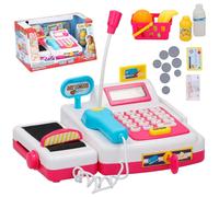 Kids Electronic Cash Register Toy Lights & Sounds Supermarket Till & Play Food