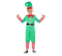 Kids Elf Costume Christmas Santas Helper Xmas Party Fancy Dress