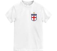 Kids England Football Tshirt Cup Team Game Shield Design (White, 3-4 Years)