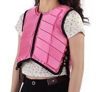 Kids Equestrian Protective Vest, Professional Safety Equestrian Vest, EVA-Padded Horse Riding Protective Gear Body Protector Sportswear Shock-Absorption Waistcoat for Children Boys Girls (CL, Pink)