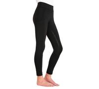 Kids Equestrian Riding Tights - Full Silicone Seat Grip - 4-Way Stretch Fabric - Dual Phone Pockets - Deep Elastic Waistband - Durable Polyester & Elastane Blend - Machine Washable - Black - 11-12YR