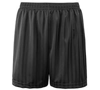 Kids Essentials Boys Girls PE Shorts School Games Gym Football Shadow Stripe Many Colours (Black, 3-4 Years)