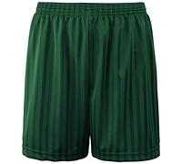 Kids Essentials Boys Girls PE Shorts School Games Gym Football Shadow Stripe Many Colours (Bottle Green, 3-4 Years)