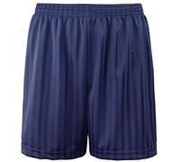 Kids Essentials Boys Girls PE Shorts School Games Gym Football Shadow Stripe Many Colours (Navy Blue, 3-4 Years)