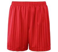 Kids Essentials Boys Girls PE Shorts School Games Gym Football Shadow Stripe Many Colours (Red, 3-4 Years)