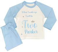 Kids Essentials Personalised Birthday Pyjamas Boy When I Wake Up I Will Be One PJ’s (Blue, 7-8 Years)
