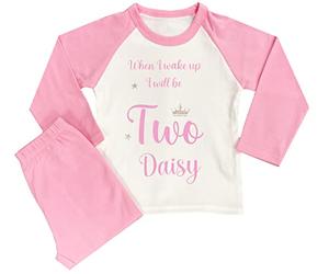 Kids Essentials Personalised Birthday Pyjamas Girl When I Wake Up I Will Be One PJ?s (Pink, 3-4 Years)