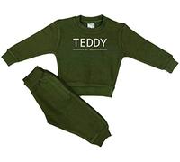 Kids Essentials Personalised Boys Girls Baby Tracksuit Loungewear Year Birthday (Khaki, 6-12 Months)