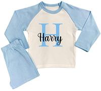 Kids Essentials Personalised Boys Name Pyjamas Boys Initials Printed Nightwear (Blue, 2-3 Years)