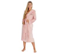Kids Essentials Personalised Ladies Crushed Velvet Dressing Gown Robe Bath Robe (L, Peach)