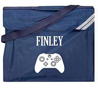 Kids Essentials Personalised Name School Book Bag Gaming Gamer Bag Back to School (Navy)