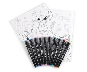 KIDS EUROSWAN SL Disney Stitch Colour by Numbers Drawing for Children with 10 Coloured Markers and 2 Colouring Sheets