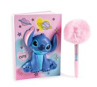 Stitch Squishy Notebook With Pom Pom Pen Set Blue Kids