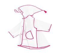Kids EVA Clear Rain Poncho Boy Girl Portable Raincoat Transparent Waterproof Rain Jacket with Hoods Reusable Outdoor Rain Cape Lightweight Rain Cover for School Outdoor Hiking Cycling Camping Travel