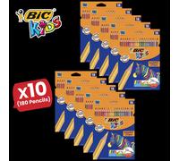 Kids Evolution Stripes Colouring Pencils Assorted - 10 Packs Bic Multi One Size